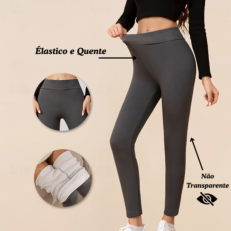 Aconchego Fit-Leggings Acolchoadas de Veludo Luxo