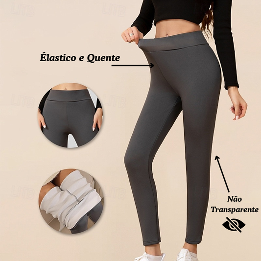 Aconchego Fit-Leggings Acolchoadas de Veludo Luxo